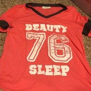 Soft pink and gray sleep shirt